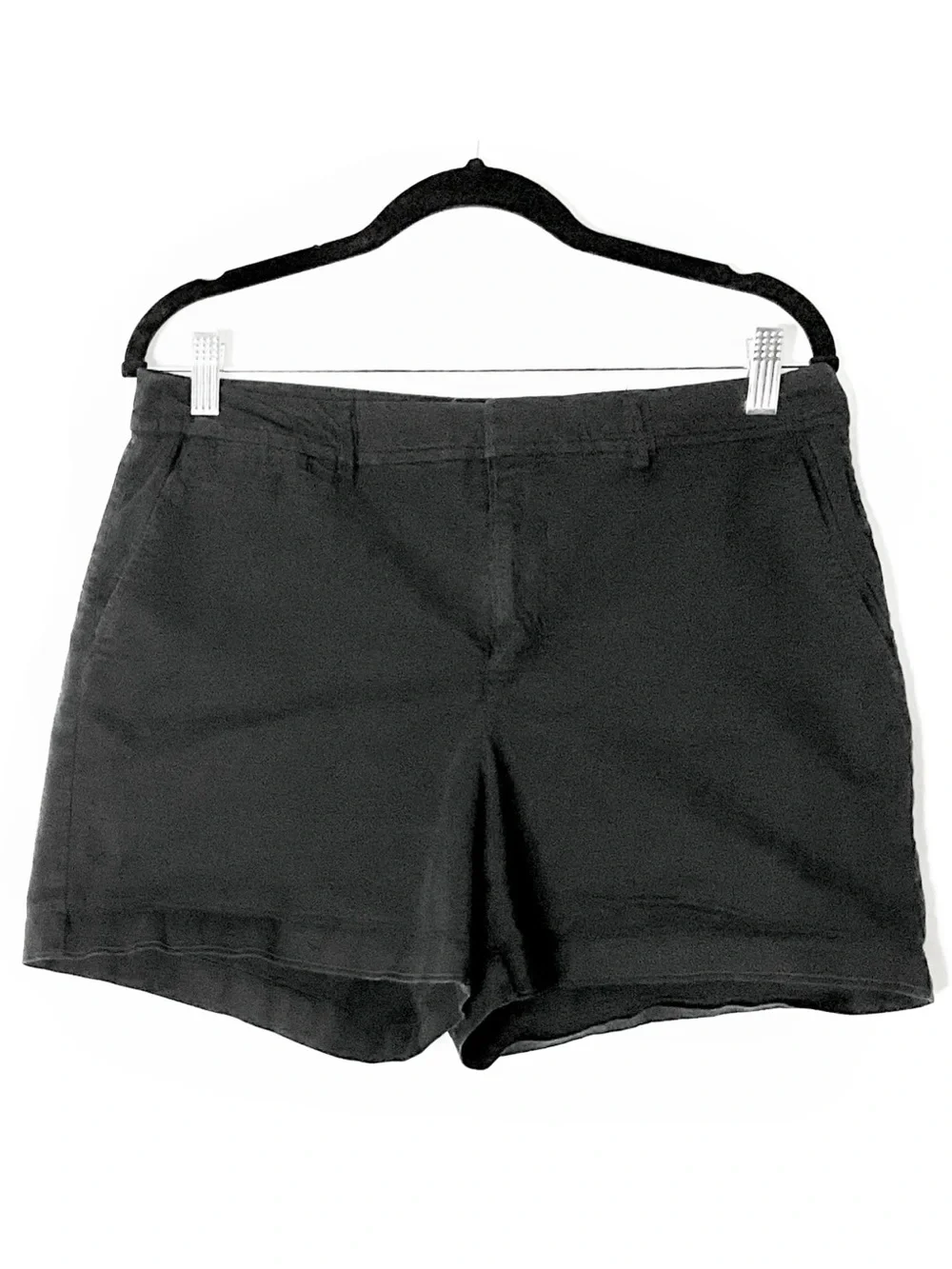 a new day Black Flat Front Casual Shorts Cotton